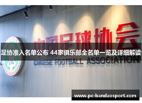 足协准入名单公布 44家俱乐部全名单一览及详细解读